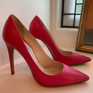 Prada leather pumps, pink , stiletto heels